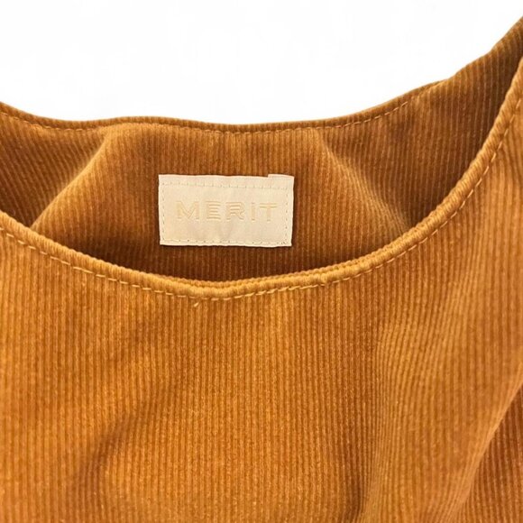 Merit Brown Corduroy Cosmetic Bag Tie Handles Boho Earth-Tone Travel Soft Utilit - Picture 5 of 6